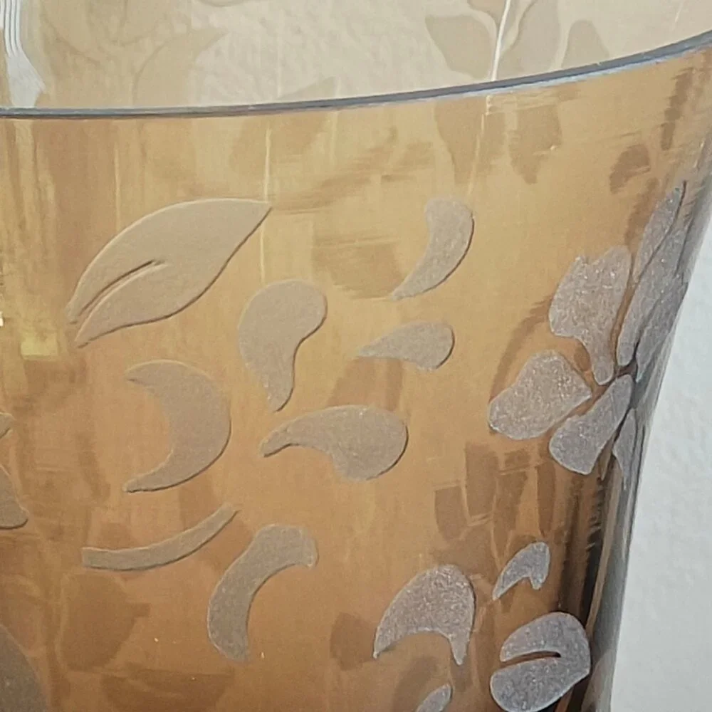 Vintage Etched Glass Vase